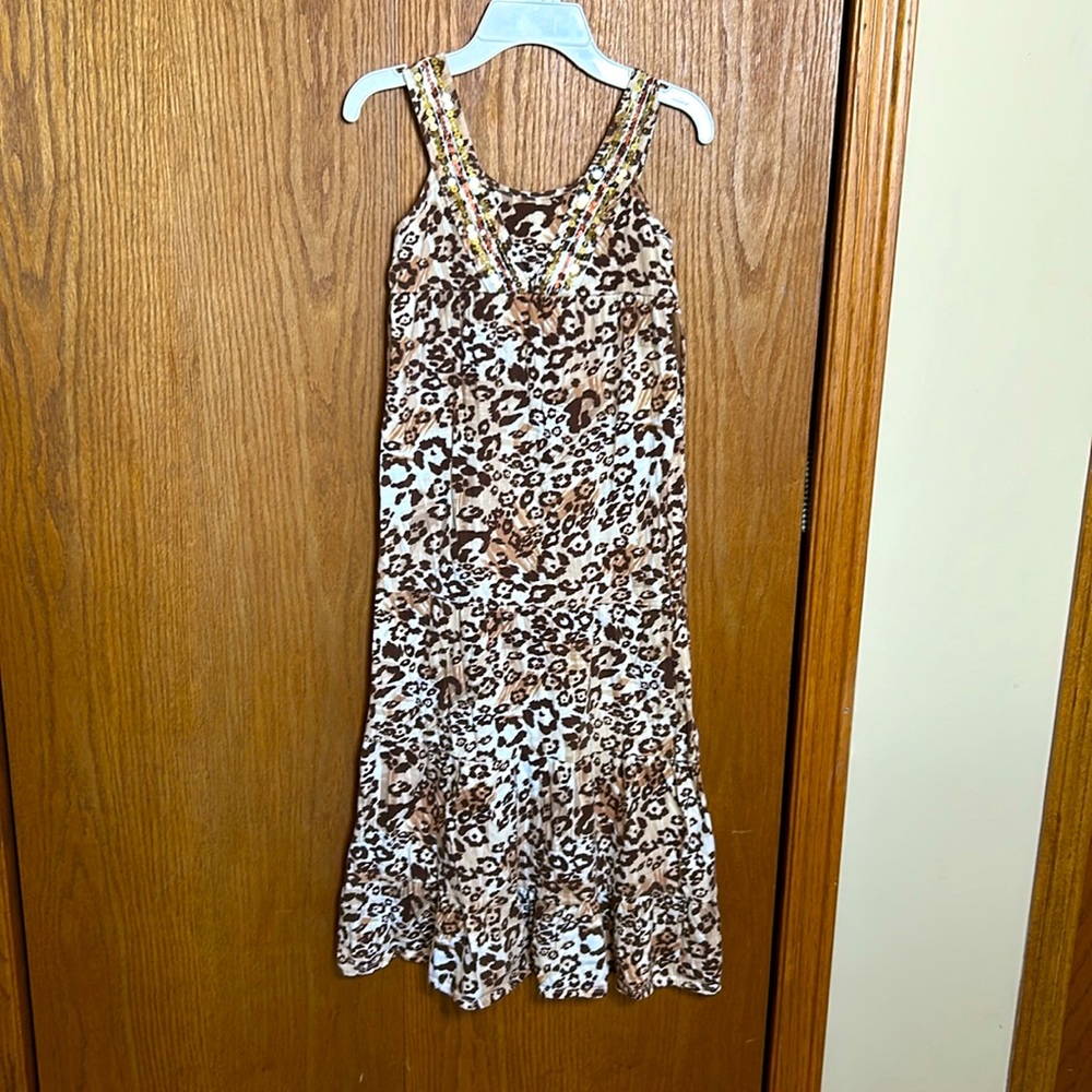 Justice sequined leopard print maxi dress